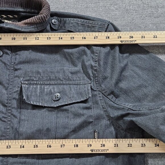 Vans Jacket Mens L Gray Full Zip Multi Pocket Barn Utility Chore Coat Outdoors - Picture 4 of 16